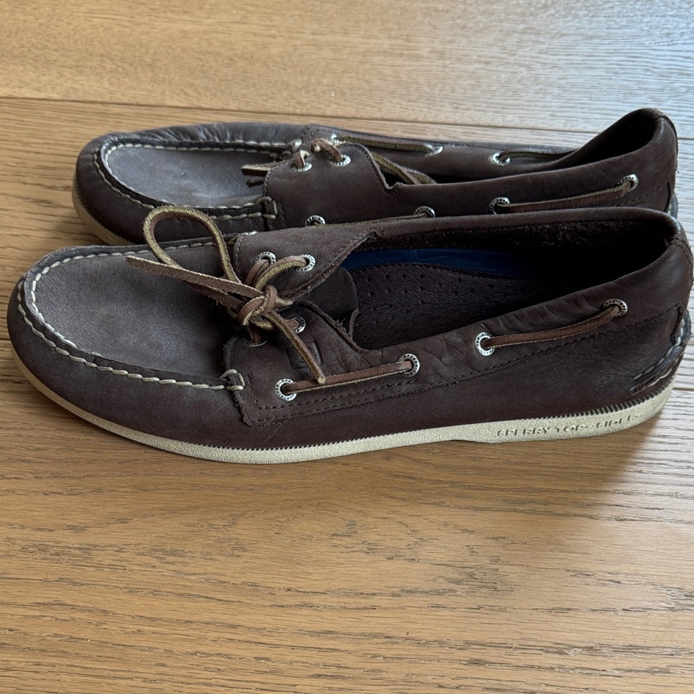 Sperry Dark Brown Suede Boat Shoes